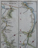 Dublin to Killala Ireland Road Route Swineford 1750-80 Terry engraved travel map