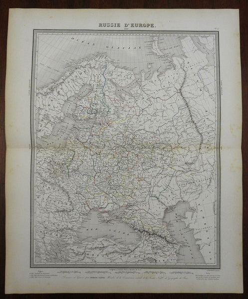 Russian Empire in Europe Poland Finland Crimea 1850 Tardieu large engraved map