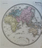 World Map in Double Hemispheres Africa Australia c. 1870 Fosset large map