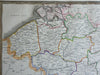 Netherlands Belgian Provinces Flanders Brabant Luxembourg 1846 scarce map