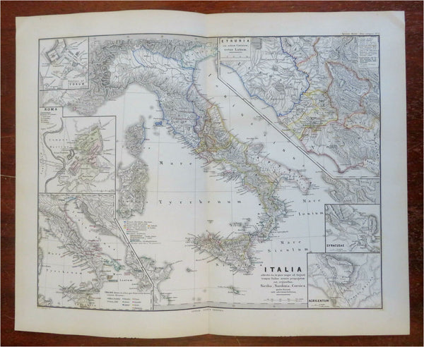 Roman Italy Rome Scyracuse Sicily Etruria 1865 Stulpnagel Historical map