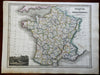 France in Departments French Republic Paris Versailles 1821 Thomson Wyld map