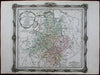 Westphalia Rhine River Germany France 1766 Brion Desnos fine old map decorative