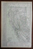 California San Francisco Sacramento Oakland LA 1914 Hammond scarce two sheet map