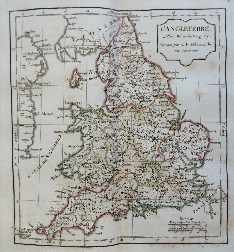 Kingdom of England & Wales London c. 1795-1806 Vaugondy Delamarche engraved map