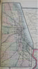Illinois state Chicago inset plan 1889-93 Bradley folio hand color detail map
