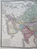 Asia Qing China Japan Korea India Iran 1875 Brue large detailed map hand color