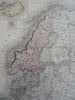 Sweden & Denmark Island Norway Faroe Islands 1861 Tardieu large hand color map