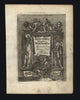 Atlas title page 1719 Mallet allegorical figures engraved old print cherub globe