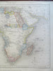 Africa Unexplored Regions European Colonies c. 1850-8 Archer engraved map