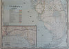 Florida Miami Tallahassee Tampa Orlando Jacksonville c. 1880's-90 Cram large map