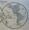 World Map in Double Hemispheres Africa Australia c. 1870 Fosset large map