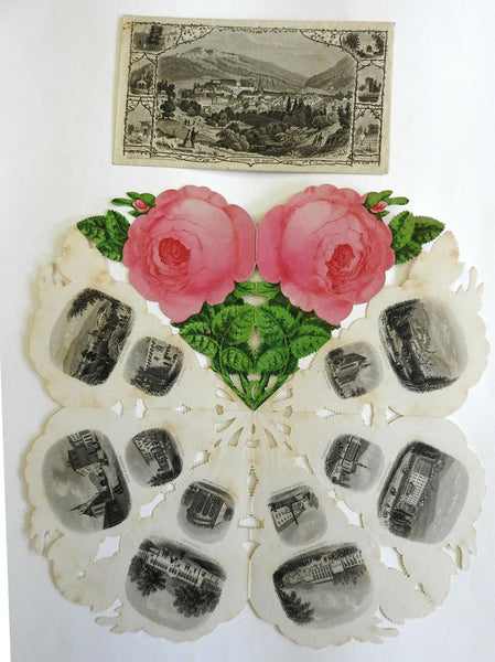 Rose of Baden Germany 1870's rare tourist souvenir 28 mini views & envelope