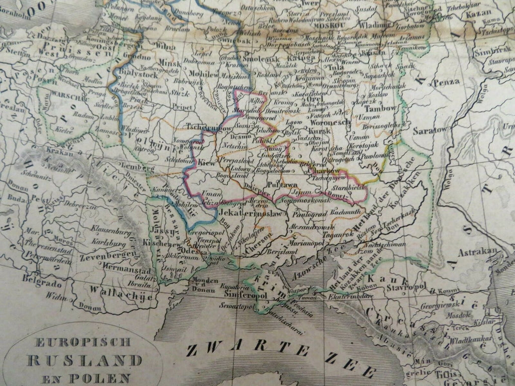 Russian Empire & Poland Finland Ukraine Crimea c. 1844 A. Baedeker scarce map