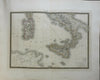 Southern Italy Sicily Malta Sardinia 1836 Brue large detailed map hand color