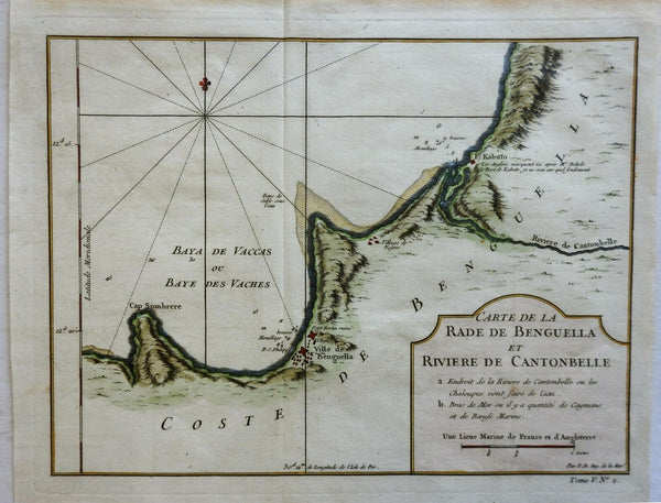 Benguela Angola Western Africa Cantonbelle River Fort Kabuto 1745 Bellin map