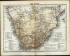 South Africa Afrika European colonies overland routes c.1865 Meyer old map