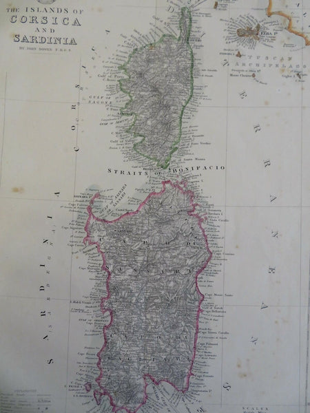 Corsica & Sardinia Elba Sassari Bonifacio Cagliari c. 1856-72 Weller map