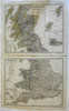 United Kingdom England Scotland Wales 1862 Peterman detailed two sheet map