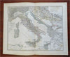 Ancient Italy Roman Empire Cisalpine Gaul Sicily Corsica Sardinia 1865 map