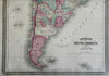 South America Brazil Peru Patagonia Venezuela 1870 A.J. Johnson Scarce Issue map