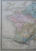 Gaul Ancient France Roman Provinces 1859 Dufour engraved historical map