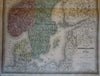 Scandinavia Norway Sweden Iceland 1865 Dufour Dyonnet huge engraved map