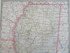 Mississippi state unfinished RR 1887-90 Cram scarce large detailed map