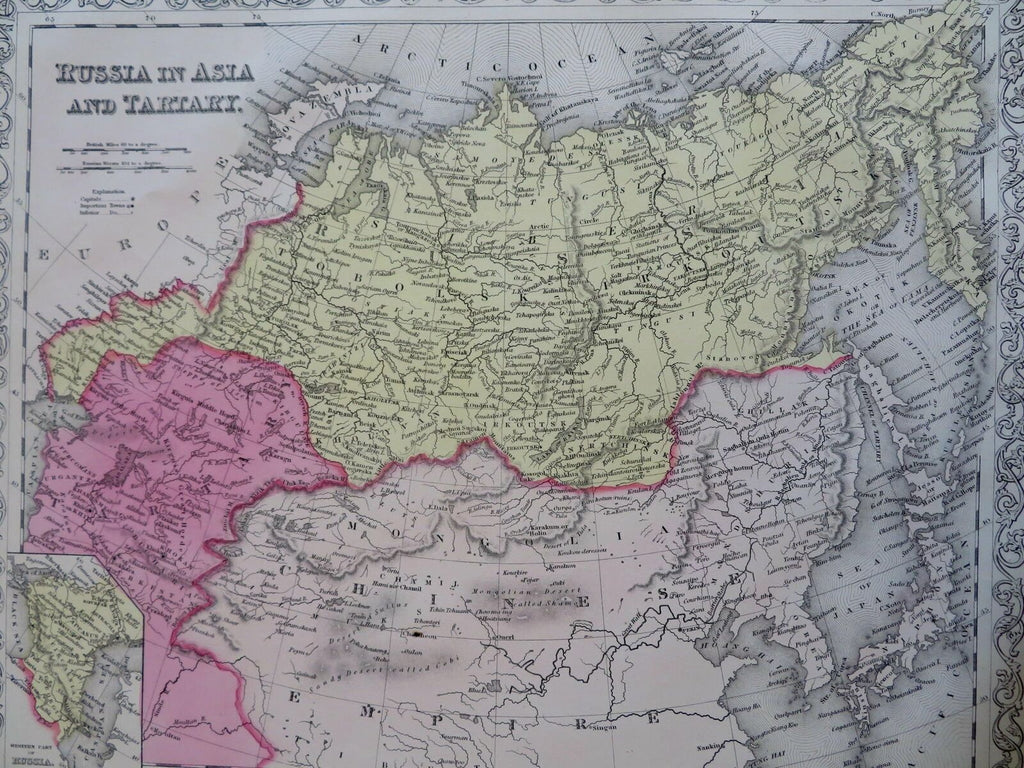 Russia in Asia Siberia Kamchatka Caucasus 1856 DeSilver engraved map