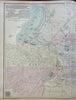 Philadelphia detailed city plan railroads 1876-9 O W Gray fine large map
