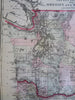 Washington & Oregon Pacific Northwest states 1888 Bradley-Mitchell scarce map