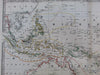 Australia New Zealand Pacific Sandwich Islands Tasmania 1868 old Johnston map