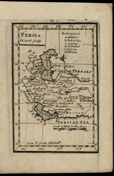 Persia Caspian Sea Georgia Caucasus Region c.1798 rare antique American-made map