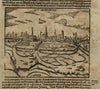 Aldenburg Germany 1628 Munster Cosmography wood cut print birds-eye city view