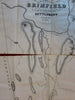 Brimfield Massachusetts 1850's rare J. Morse 2 sheet bond paper township map