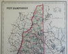 New Hampshire state map Concord Portsmouth 1876-9 O.W. Gray fine large map