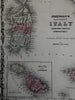 Northern & Southern Italy Naples Papal States 1862 Johnson Ward map Scarce Issue