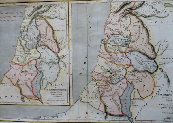 Ancient Holy Land Kingdom of Judea 12 Tribes Israel Palestine 1806 Tanner map