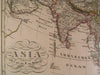Asia Arabia China Hindustan Russian Empire Japan Iran 1857 scarce Stulpnagel map