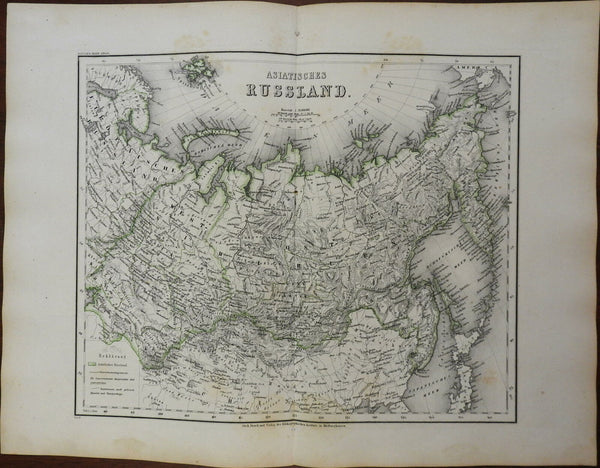 Russian Empire in Asia Siberia Kamchatka 1873 Ravenstein detailed map