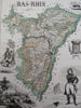 Lower Rhine France Province Strasbourg 1850 Villerey decorative map