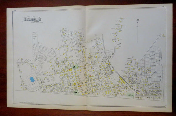 Marlborough Middlesex Massachusetts 1889 Walker detailed city plan