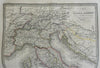 Ancient Italy Roman Empire Cisalpine Gaul Latium 1842 Lapie large folio map