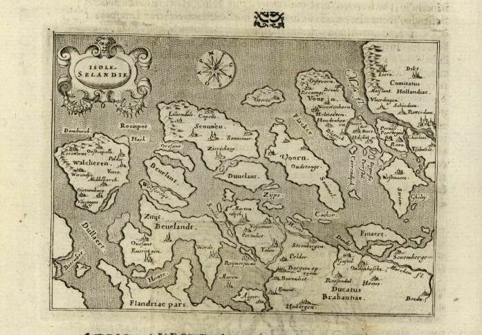 Zeeland Holland Netherlands islands Porcacchi 1620 scarce antique miniature map