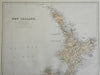 New Zealand North & South Island Wellington Auckland Peninsula 1870 Blackie map