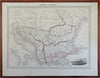 Ottoman Balkans Albania Serbia Bosnia Bulgaria c. 1840-45 decorative map