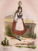 J. Vogel c. 1830's European costumes of Young People hand color print lot x 8