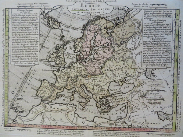 Europe in the 18th Century Holy Roman Empire Italy France 1761 Buache map