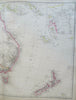 Australia & New Zealand 1860 scarce large Weller map not in Tooley
