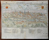 Poitiers France Buttiers 1598 Munster Cosmography wood cut print city view
